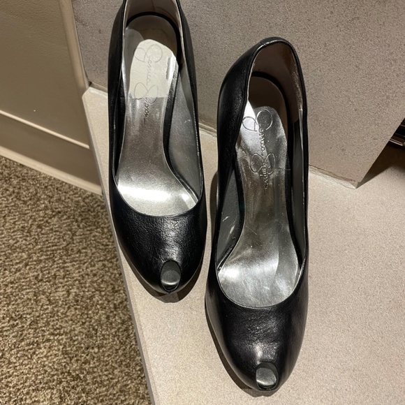 Jessica Simpson Pump PeepToe Leather Size 6 - Picture 1 of 7